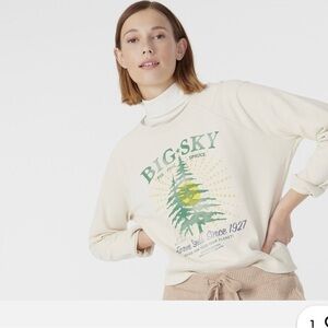 NWT J. Crew Cream Big Sky Graphic Sweatshirt